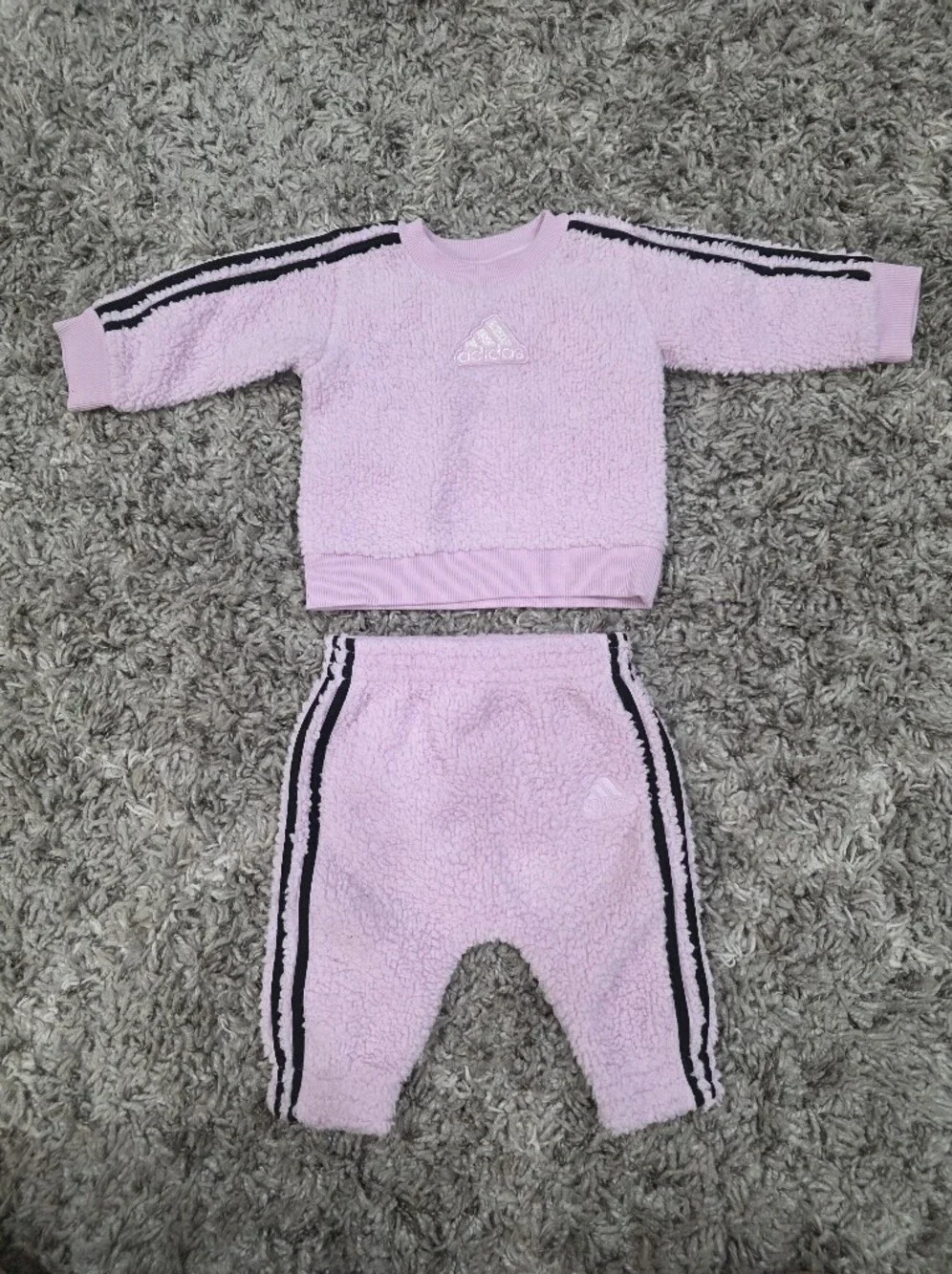 Adidas Cozy Purple Pullover And Pant Set Size 6 Months